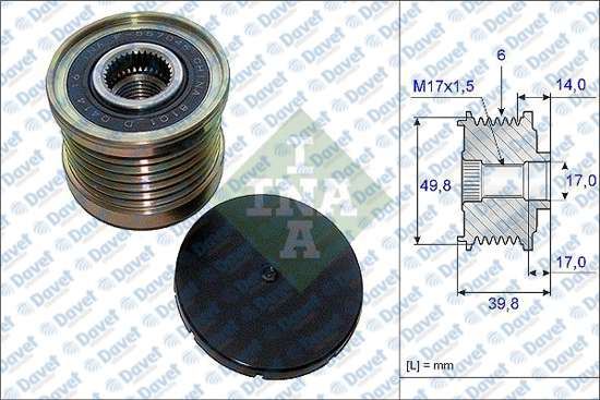 INA 535014610 Alternator Kasnagi Clio Iv 1.6rs 13> X-Trail Ii (T31) 2.0 Fwd 08-13 Qashqai 07-13 Juke (F15) 1.6 Dig-T Nismo Rs 4×4 14>